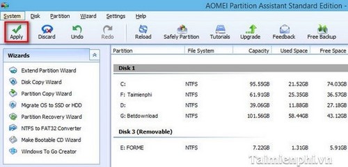 Chuyển đổi MBR sang GPT trên ổ cứng không mất dữ liệu với Aomei Partition Assistant 5