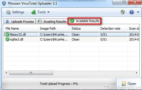 Diệt Virus trực tuyến với PhrozenSoft VirusTotal Uploader