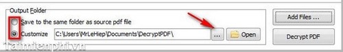 Loại bỏ mật khẩu, Password file PDF bằng Decrypt PDF