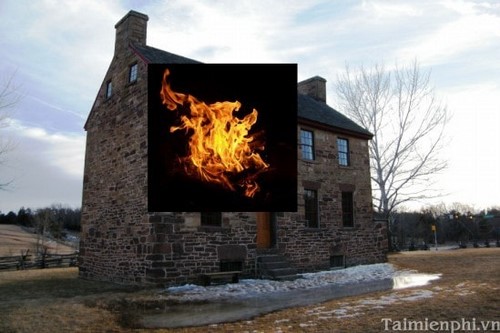 Photoshop - Lồng ghép hình ảnh khói lửa vào tòa nhà