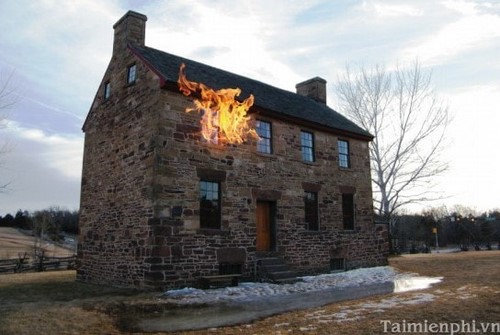 Photoshop - Lồng ghép hình ảnh khói lửa vào tòa nhà