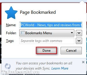 Quản lý Bookmark duyệt Firefox, sử dụng dấu trang trên Firefox