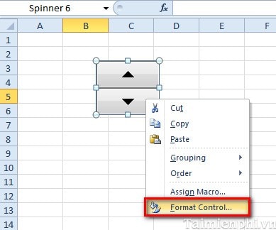 Excel - Chèn, thêm nút Up và Down trong Excel