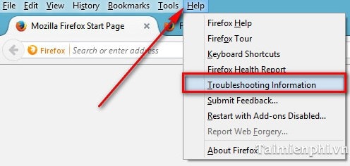 Thiết lập lại chế độ mặc định cho trình duyệt Firefox