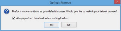 Firefox - Vô hiệu hoá việc kiểm tra trình duyệt mặc định