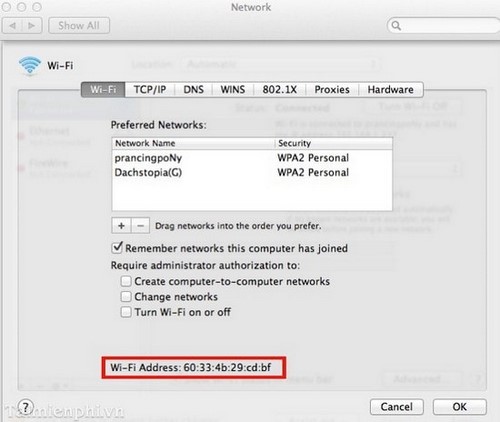 Xem và đọc địa chỉ MAC của máy tính Windows 7, 8, 10 và Mac OS X
