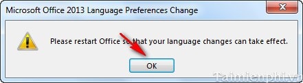 Cách thay đổi ngôn ngữ trong Office 2013