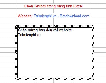 Chèn, thêm Text box trong bảng tính Excel