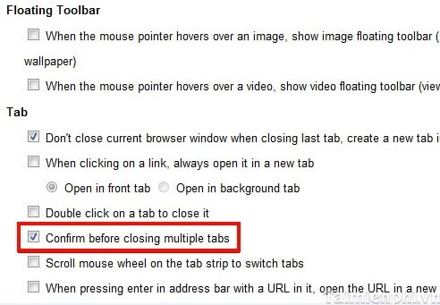 Tạo cảnh báo, đóng nhiều tab trên Google Chrome giống như Firefox