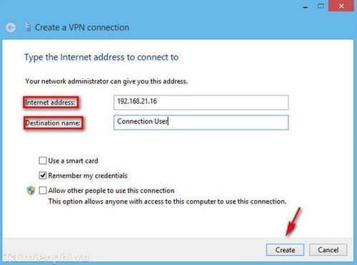 Cách tạo VPN Client sử dụng Windows 8