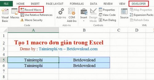 Excel - Cách tạo 1 Macro đơn giản trong bảng tính Excel