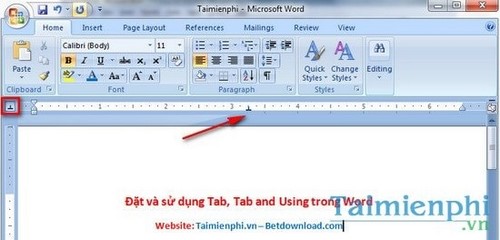 Đặt và sử dụng Tab, Tab and Using trong Word