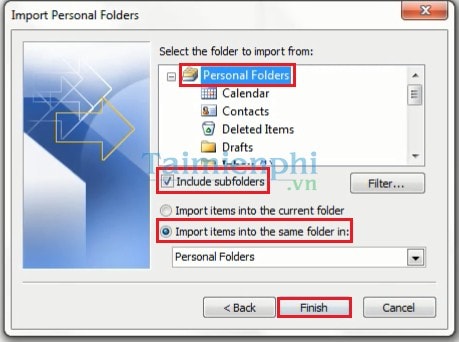 Hướng dẫn lưu và Backup Mail trong Outlook 2003