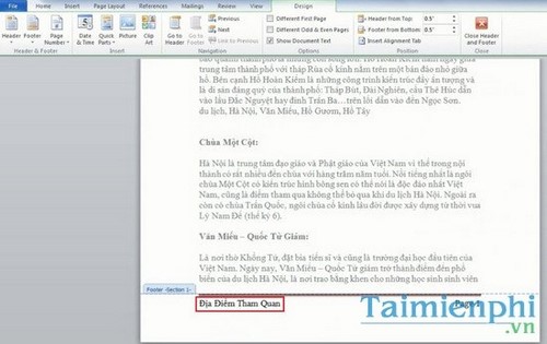 Cách tạo Header và Footer đẹp trong Word 2010