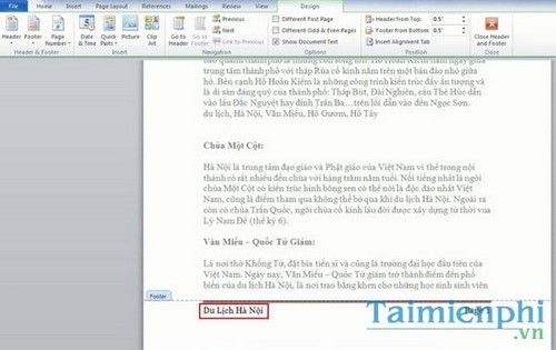 Cách tạo Header và Footer đẹp trong Word 2010