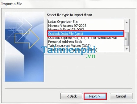 Sao lưu dữ liệu Outlook, backup Mail trong Outlook 2010, 2016, 2013, 2007