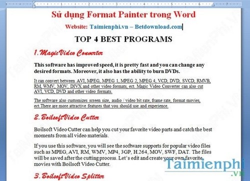 Các Cách Sử Dụng Format Painter Trong Word, Excel Căn Chỉnh Hiệu Quả