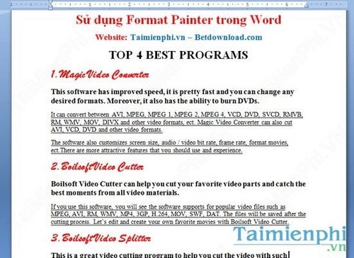 Các Cách Sử Dụng Format Painter Trong Word, Excel Căn Chỉnh Hiệu Quả