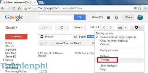 Đổi giao diện gmail, thay theme Gmail mới