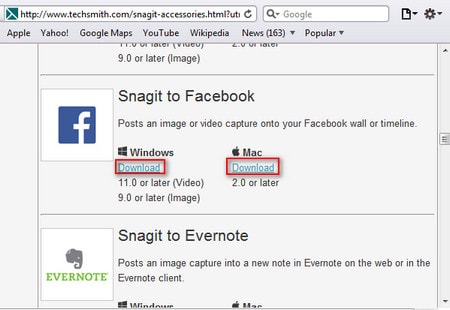 Snagit - Cách thêm ứng dụng chia sẻ Facebook