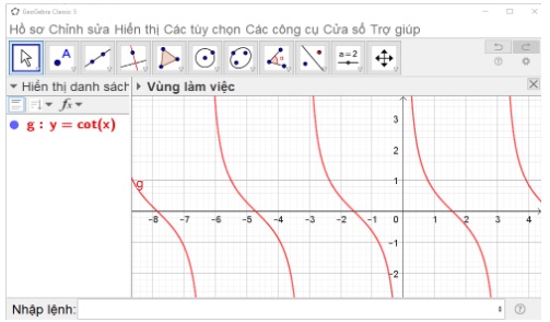 giai toan lop 11 trang 146 147 sach chan troi sang tao tap 1 tim hieu ham so luong giac bang phan mem geogebra 11