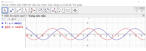 giai toan lop 11 trang 146 147 sach chan troi sang tao tap 1 tim hieu ham so luong giac bang phan mem geogebra 6