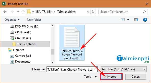 Cách chuyển file Word sang Excel