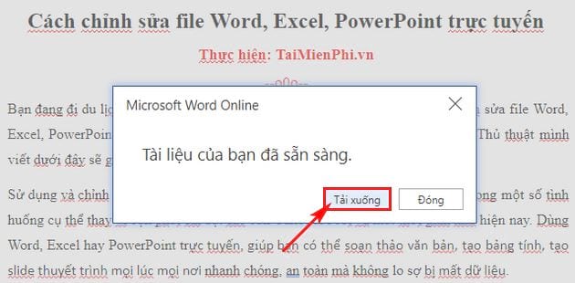 Cách chỉnh sửa file Word, Excel, PowerPoint trực tuyến