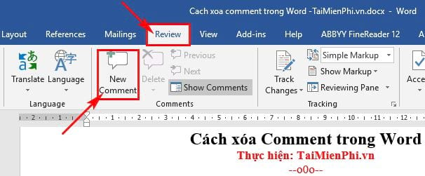 cach xoa comment trong word 7