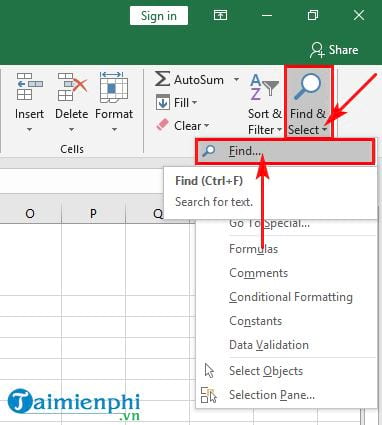 Hướng dẫn cách tìm kiếm trong Excel