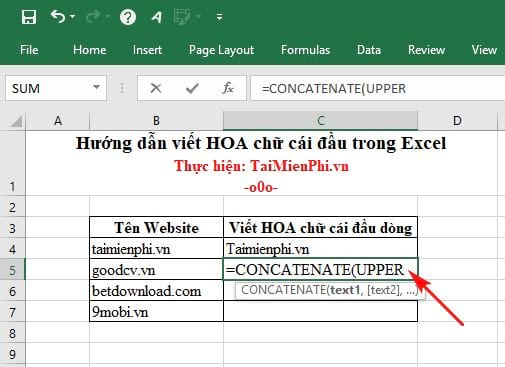 Hướng dẫn viết HOA chữ cái đầu trong Excel