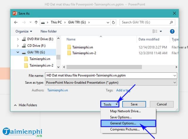 Nhấn vào ảnh để phóng to cach dat mat khau file powerpoint 8