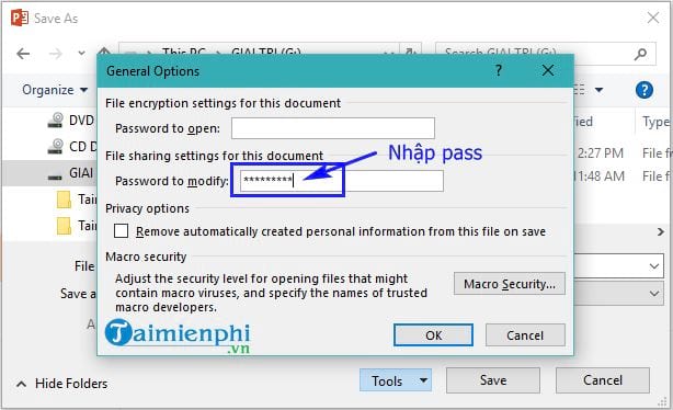 cach dat mat khau file powerpoint 9