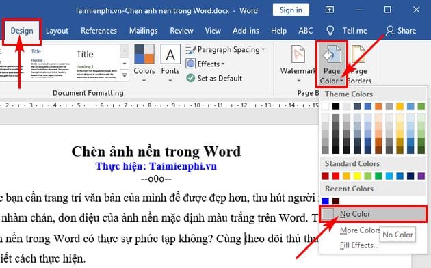 Hướng dẫn chèn ảnh nền trong Word