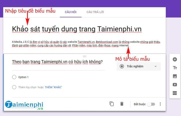 Hướng dẫn tạo Google Form, tạo biểu mẫu trực tuyến