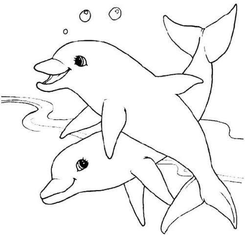 Hình tô màu con cá heo đơn giản « in hình này