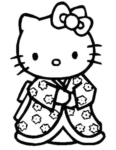 Tranh tô màu Hello Kitty 13