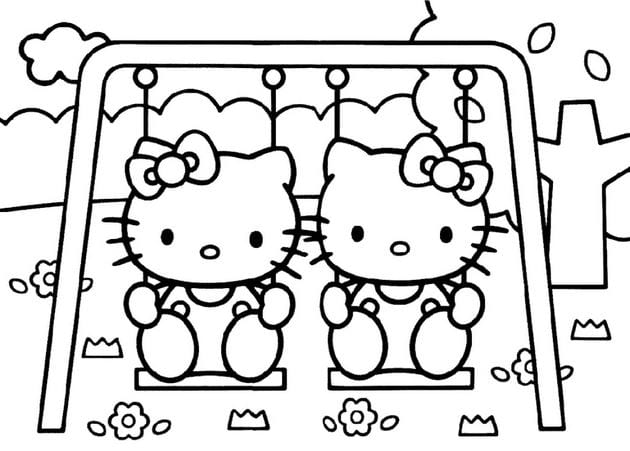 Tranh tô màu Hello Kitty 15