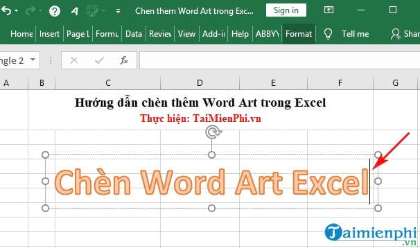 huong dan chen them word art trong excel 3