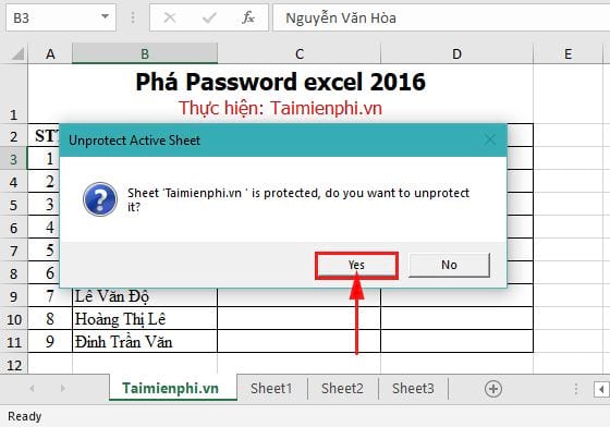 Cách phá Password Excel 2016