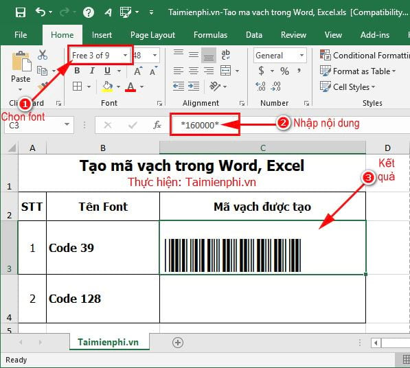 Hướng dẫn tạo mã vạch trong Word, Excel