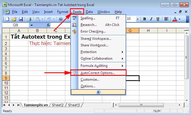 Cách tắt autotext trong Excel, xóa từ viết tắt