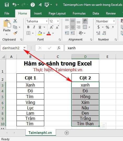 Hàm so sánh trong Excel