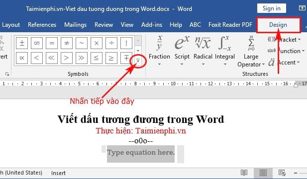 Cách viết dấu tương đương trong Word