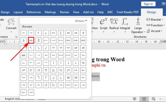 Cách viết dấu tương đương trong Word