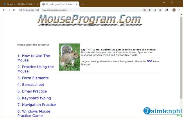 Những website luyện tập kỹ năng sử dụng chuột máy tính