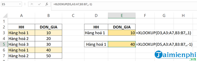 vi du minh hoa ham XLOOKUP 