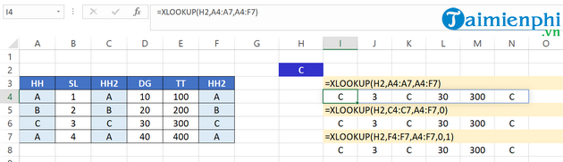 su dung ham XLOOKUP 