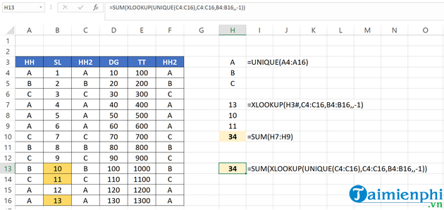 ham xlookup excel