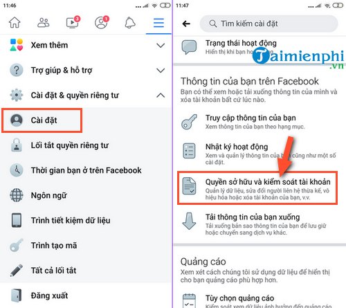 Cách xóa tài khoản Facebook trên điện thoại iPhone, Android